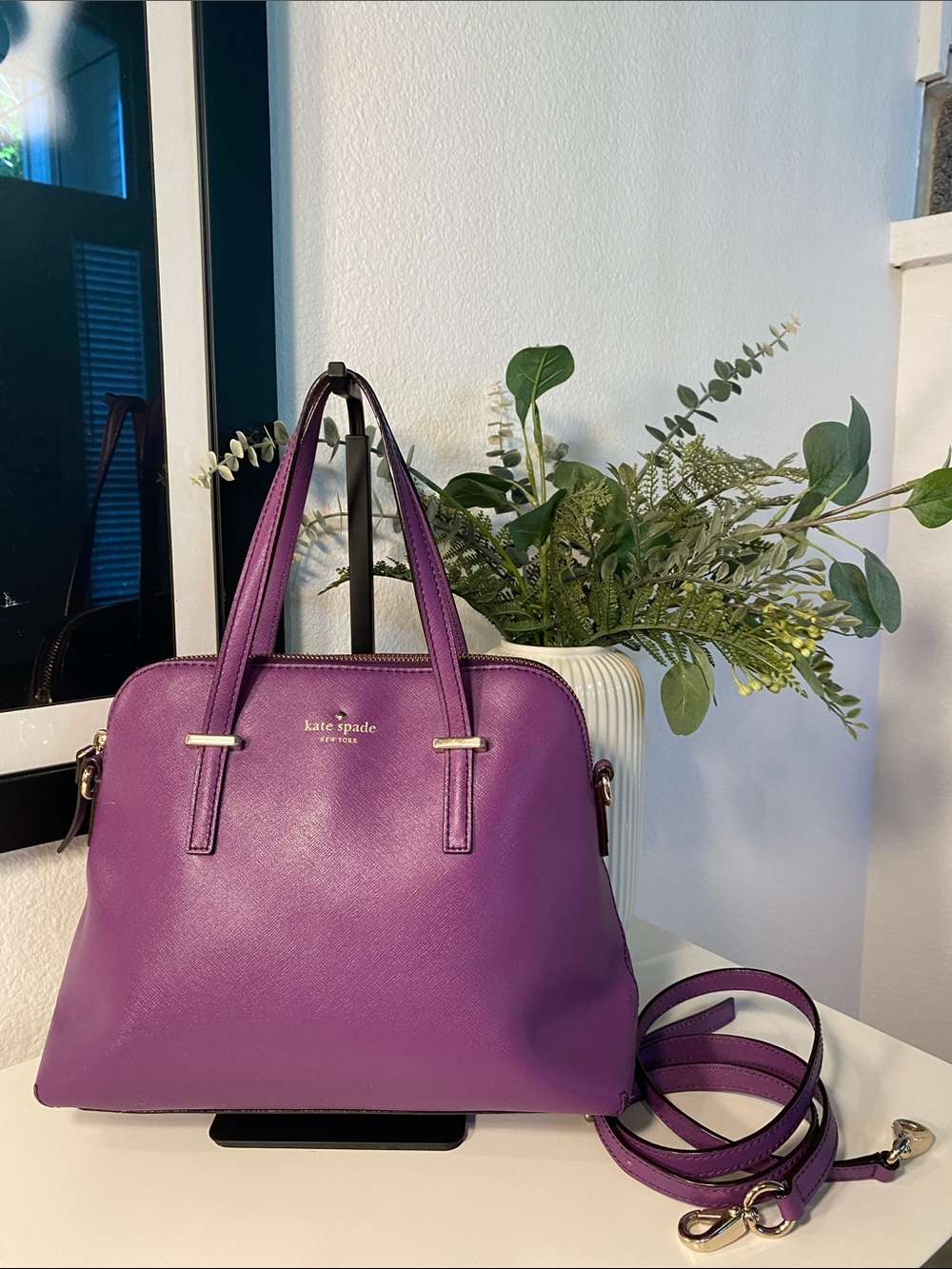 Kate Spade Cedar Street Maise Satchel In Vibrant Purple - Picture 1 of 12